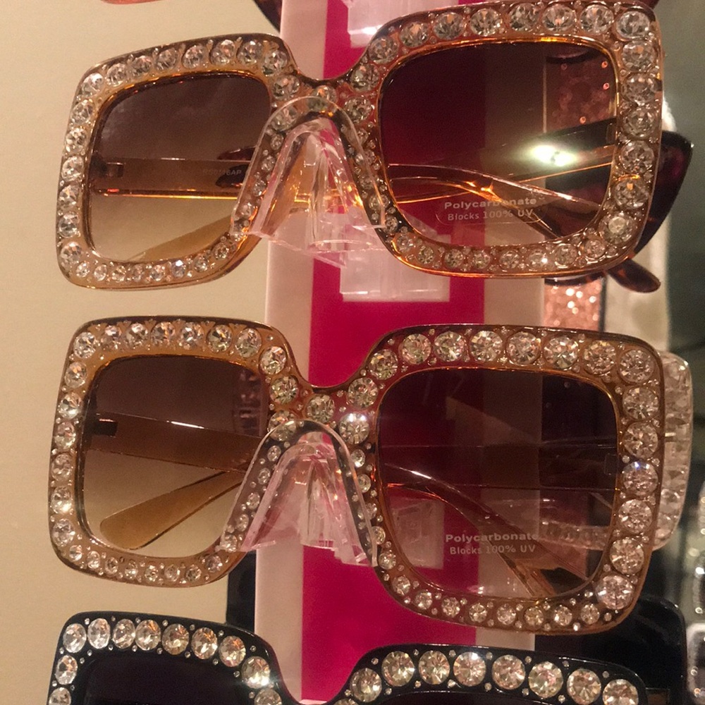 10 square shaped bling sunglasses